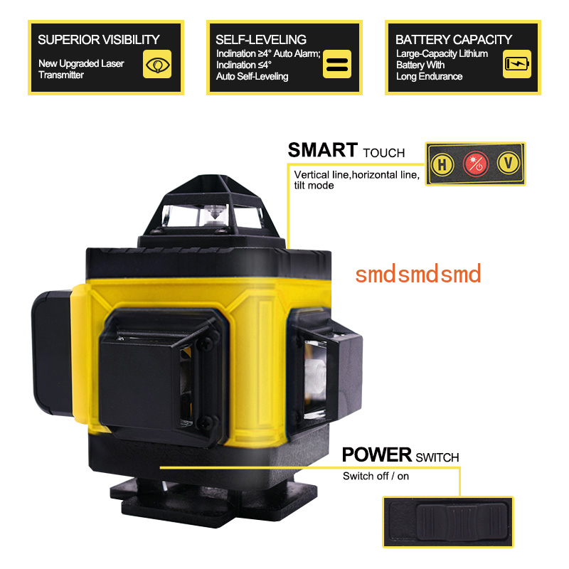 Laser Level 16 Lines 4D Green - 16 Garis 4D Laser Level Garis