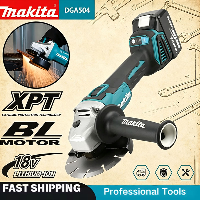 Brushless Angle Grinder Battery Powered - Makita DGA504 18V 6.0Ah 125mm Mesin