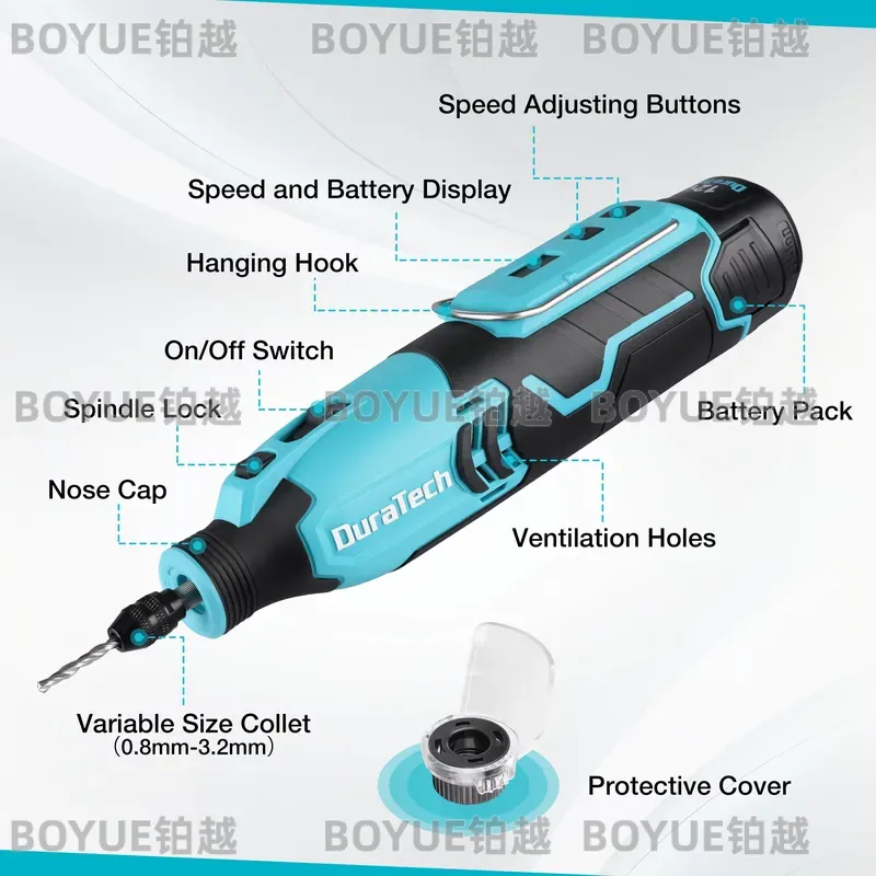 Cordless Rotary Tool Kit Accessories - Alat Rotary Tanpa Kabel 12V 5000-35000RPM