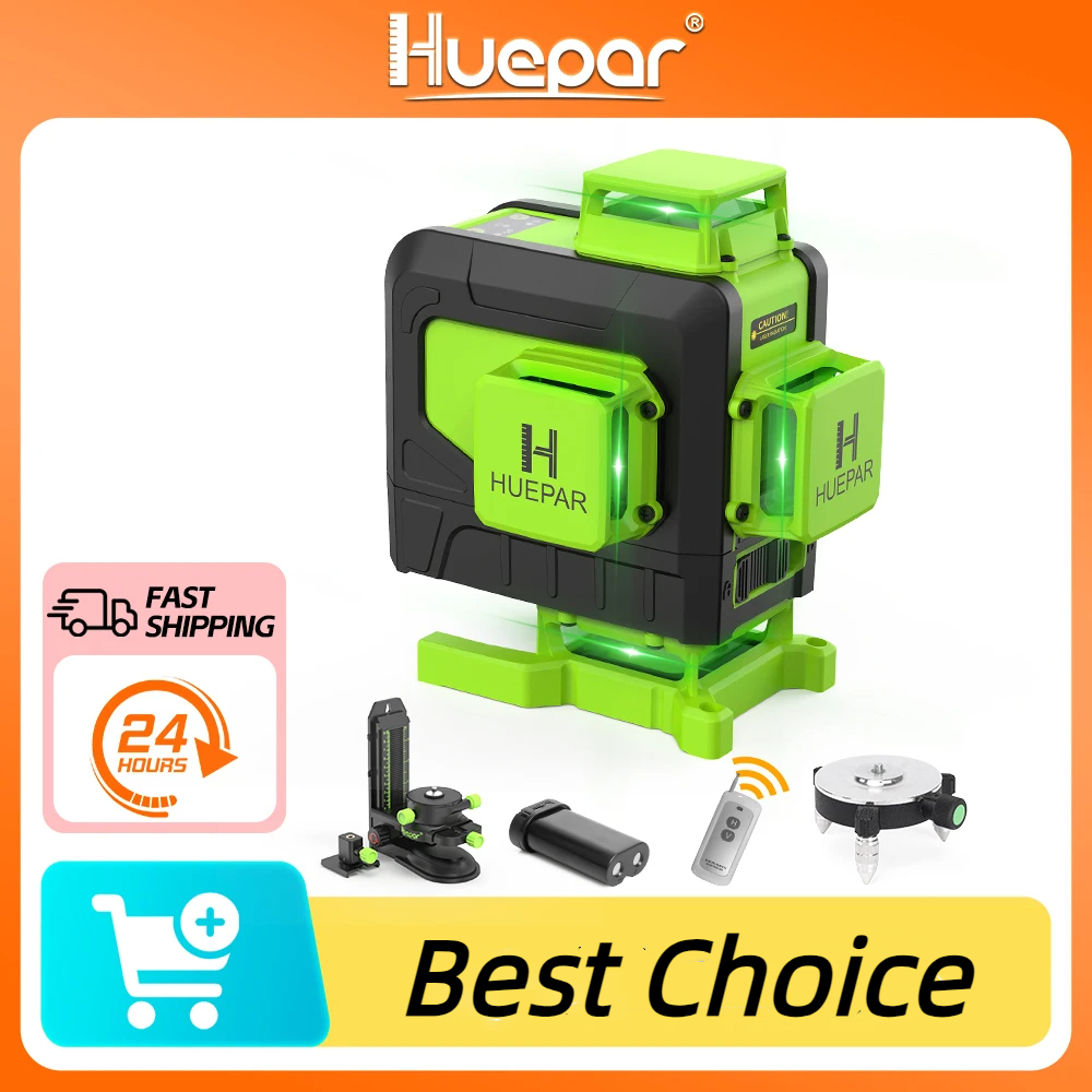 Laser Level 16 Lines 4D Green - Huepar Level Laser 4D 16 garis,