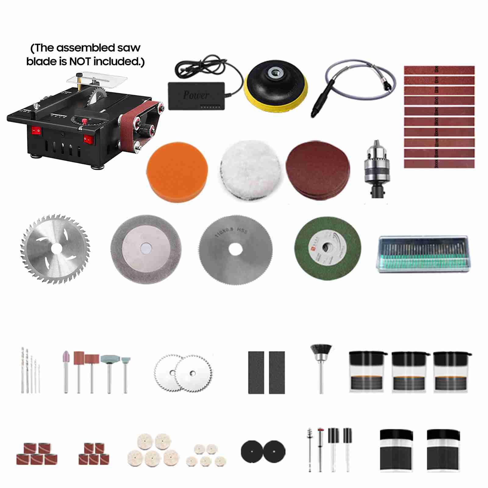 Mini Table Saw For Woodworking - Gergaji Bangku Mini 200W dan Sander
