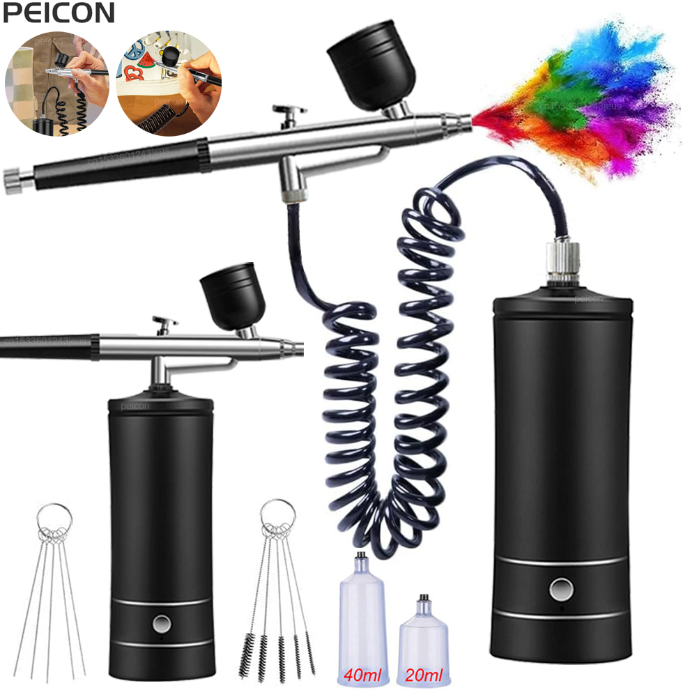 Airbrush Kit With Mini Compressor - Airbrush dengan Kompresor Portabel Airbrush Cat