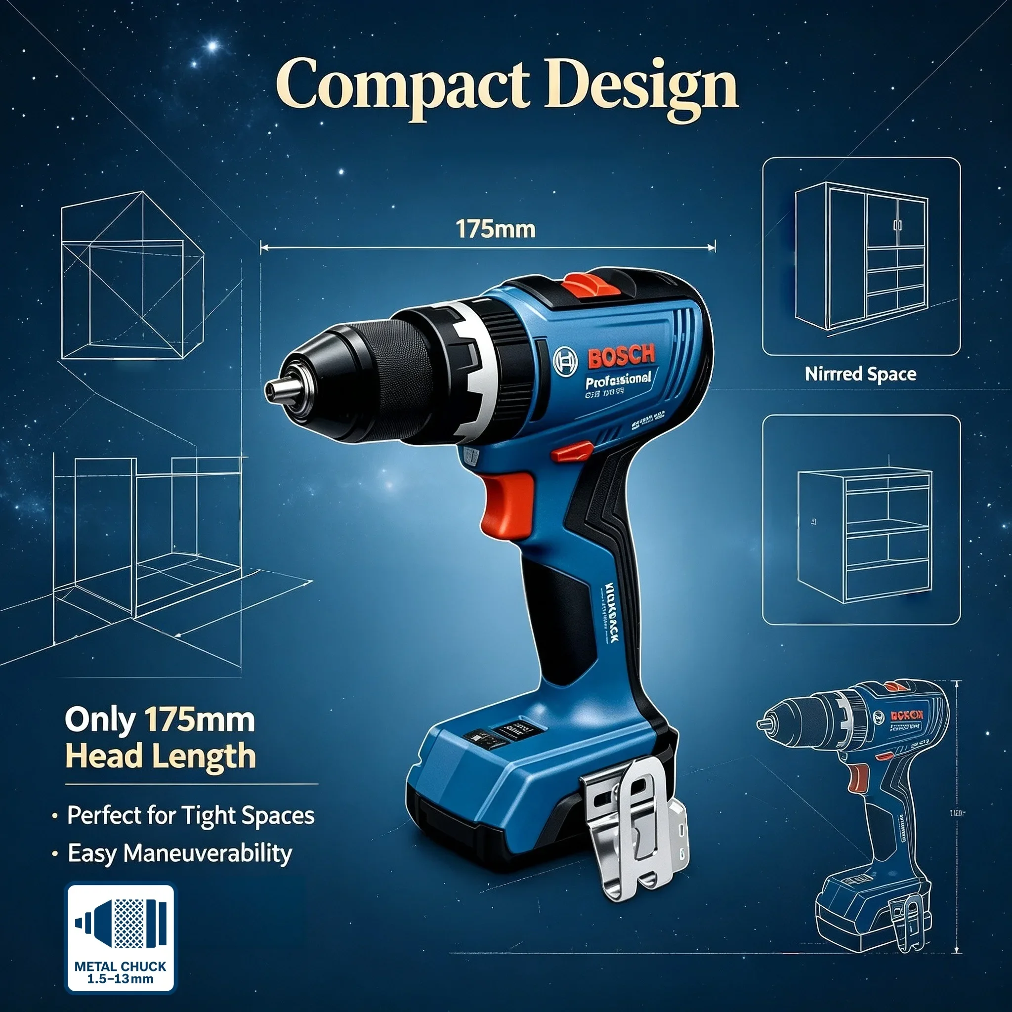 Brushless Cordless Electric Drill 18V - BOSCH GSB 18V-65 Bor/Obeng Tanpa Kabel