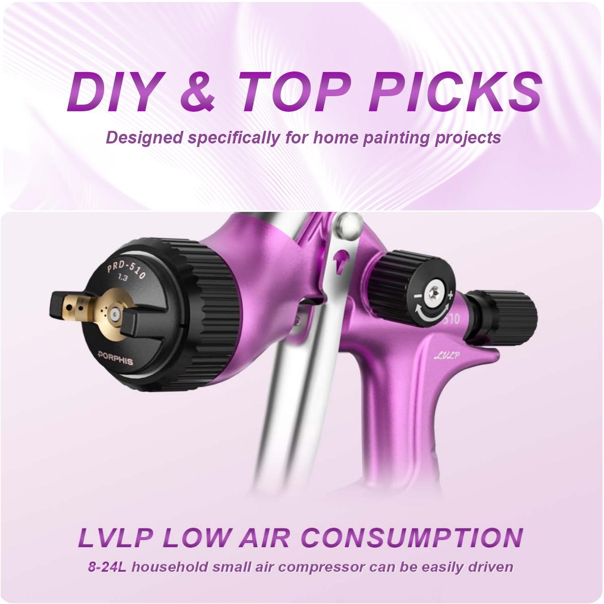 Airbrush Kit With Mini Compressor - Pistol Semprot Cat PORPHIS PRD-510 LVLP