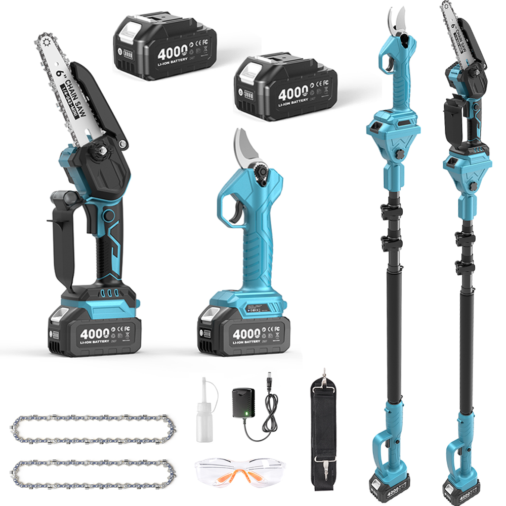 Mini Electric Chainsaw 6 Inch - Taskstar 3-in-1 Pemangkas Tiang Tanpa Sikat