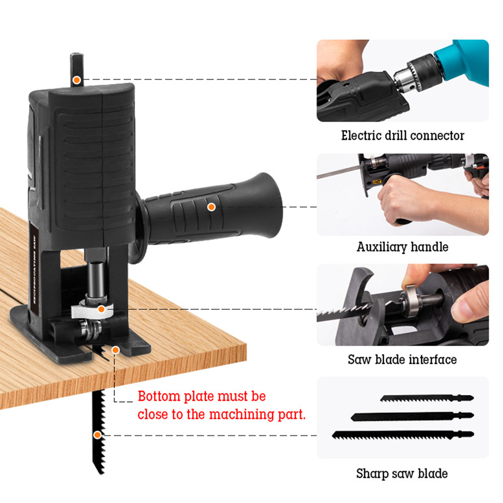 Adaptor Gergaji Bolak-balik Po - Reciprocating Saw Attachment Drill ulasan dan harga