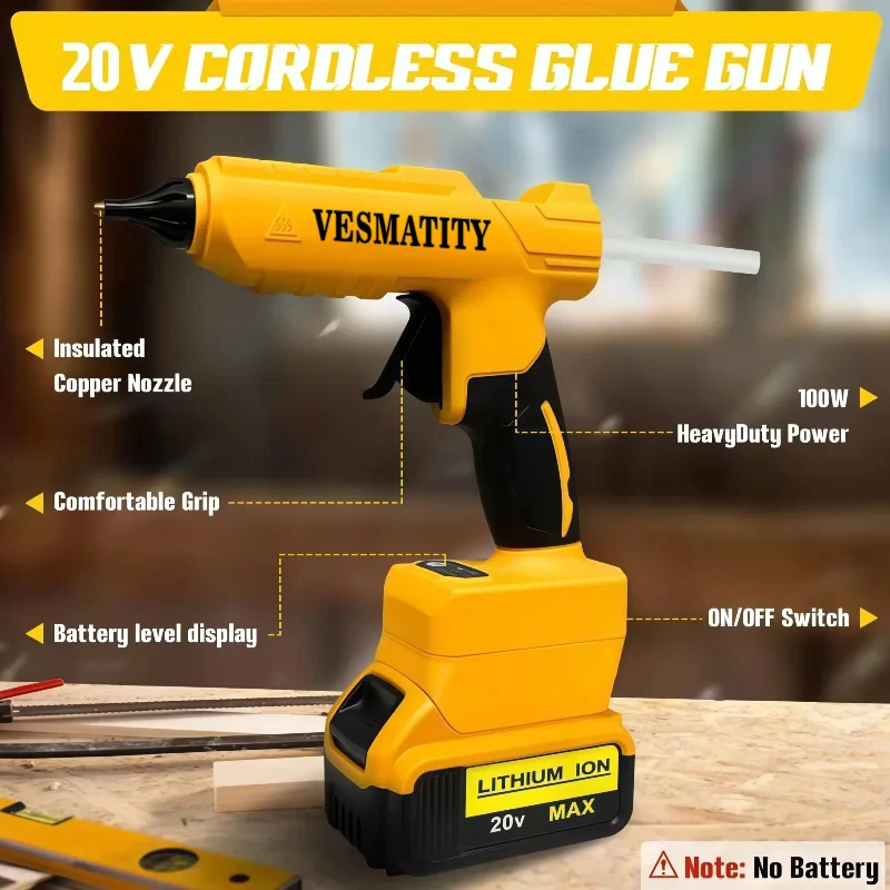 Pistol Lem Panas Tanpa Kabel E - Hot Melt Glue Gun Cordless ulasan dan harga