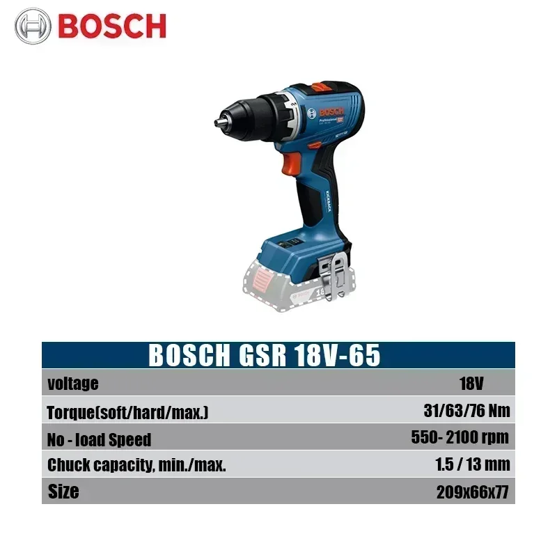 Bosch GSR 18V-65 Bor Tanpa Kab - Brushless Cordless Electric Drill 18V ulasan dan harga