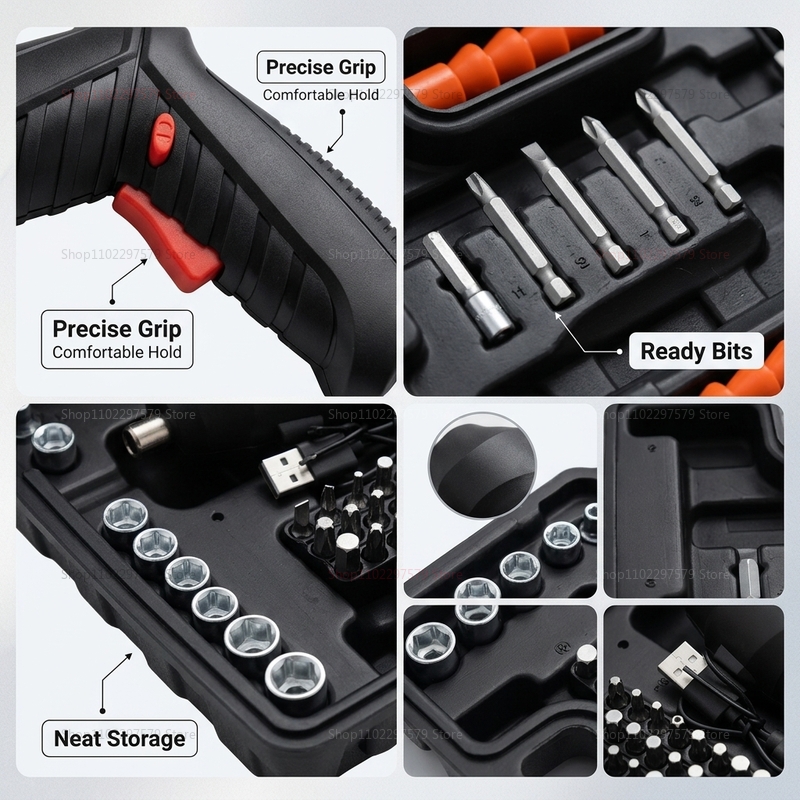 47Pcs Set Obeng Listrik Isi Ul - Electric Screwdriver Rechargeable Usb ulasan dan harga