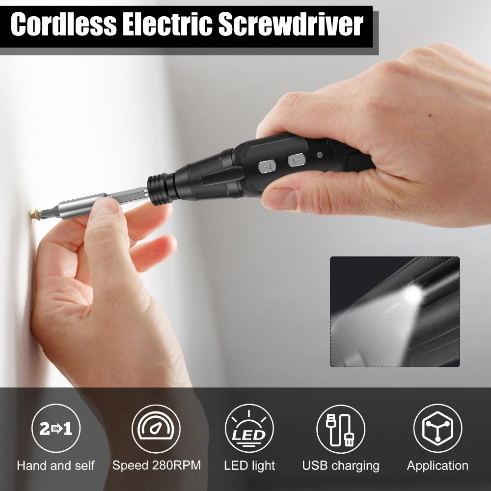 Obeng Listrik 3.6V dengan Lamp - Electric Screwdriver Rechargeable Usb ulasan dan harga