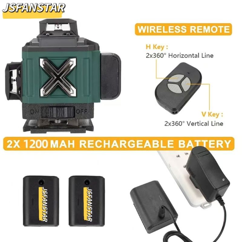 Alat Laser Level 4D Hijau 16 G - Laser Level 16 Lines 4D Green ulasan dan harga