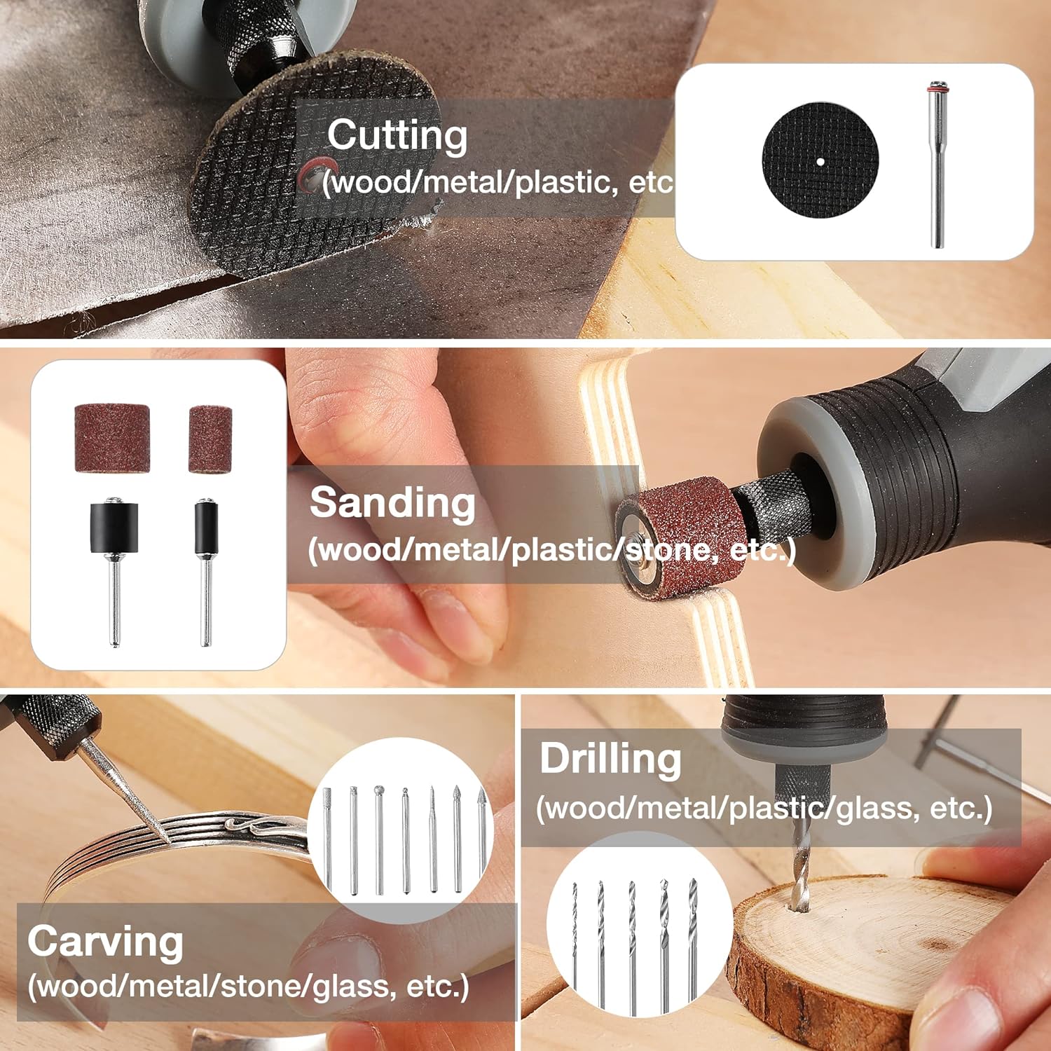 Kit Alat Putar Mini Tanpa Kabe - Cordless Rotary Tool Kit Accessories ulasan dan harga