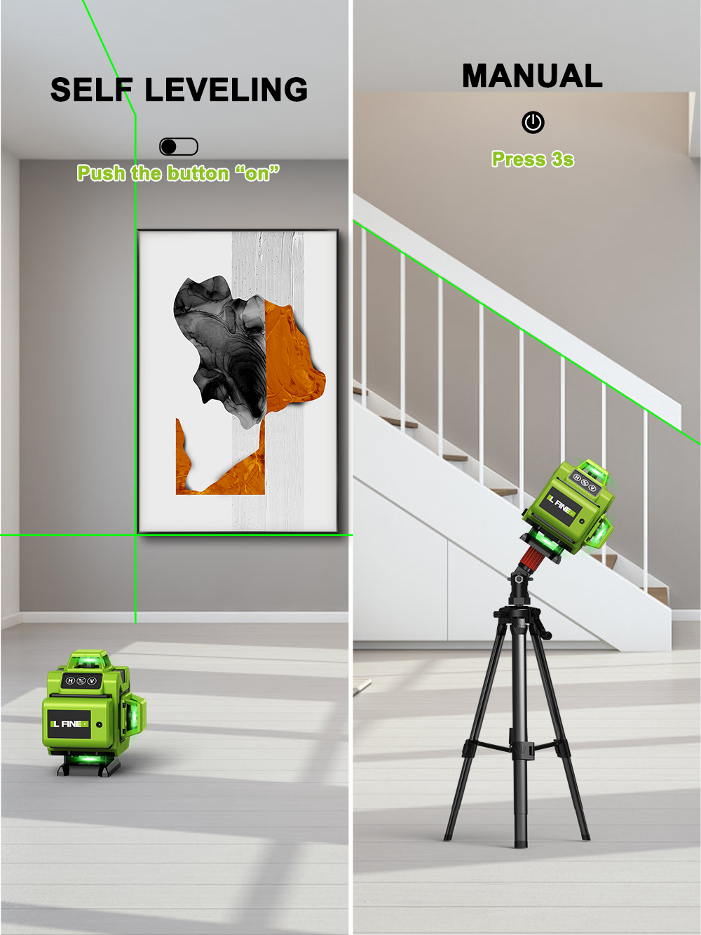 LFINE 4D 16 Garis 360 Alat Tin - Laser Level 16 Lines 4D Green ulasan dan harga
